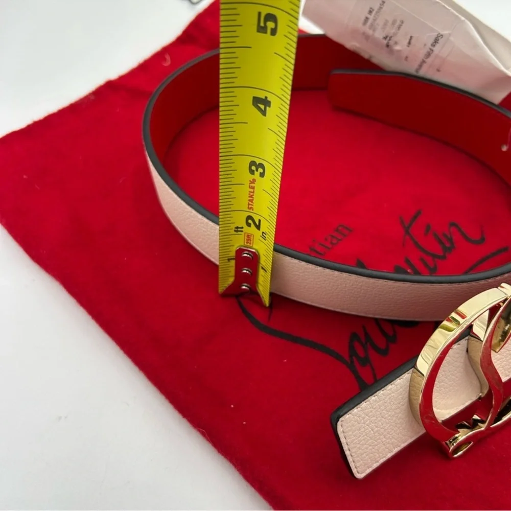 Women’s Christian Louboutin CL logo grain leather belt size 70 cm/28 inch NWT - Picture 7 of 8